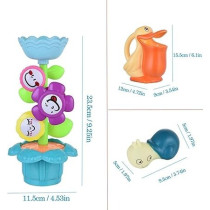 Brain Giggles Baby Bath Toy Set Flower Waterfall Water Station Fun Animal Bath Toys For Kids Toddlers Bath Time Learning Toy, Flower