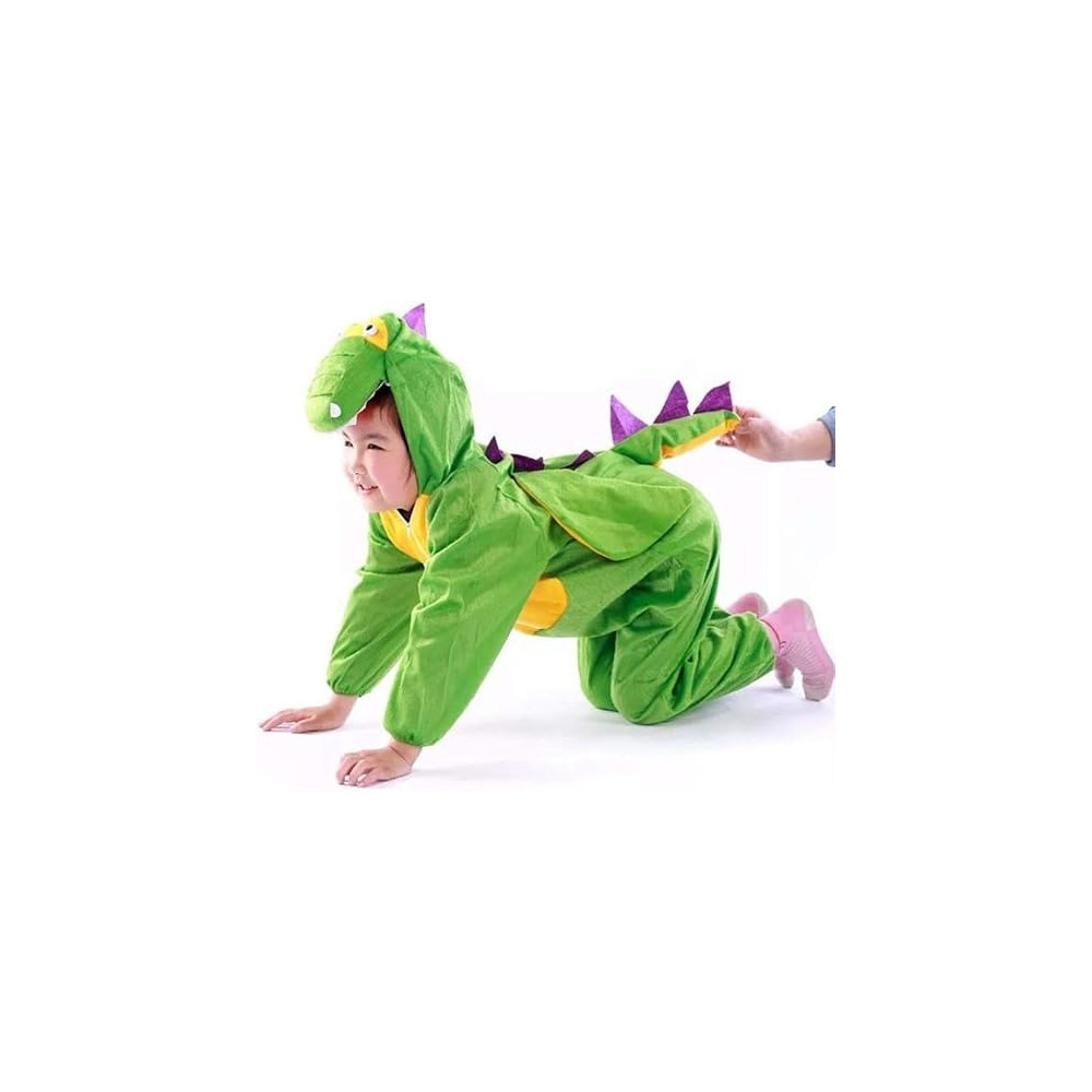 Brain Giggles Jade Dinosaur Costume For Kids Animal Costume For Boys And Girls Dinosaur Jumpsuit Costume For Kid'S Party Animal Bodysuit Cosplay Costume, Medium, Green