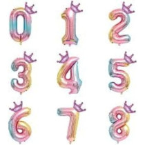 Brain Giggles Multicolour Number Foil Balloon Helium Number Foil Balloons Mylar Balloons for Birthday Anniversary Party Decorations (Number 0), 32 Inch