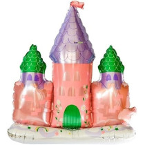 Brain Giggles Multicolor Castle-Shaped Foil Balloon for Kids Party Decoration (Pack of 1 Set), 88-Inch