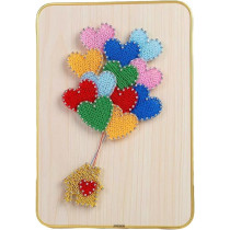 Brain Giggles Creative Diy Craft Kit With String Art Heart Pattern String Art Kit Crafting Supplies For Kids Girls Beginner Adult Ages 5-12 Years (Heart String Art), 21 x 30cm