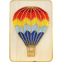 Brain Giggles All Inclusive 3D Diy String Art Kit for Adults And Kids, Arts And Crafts For Kids Ages 8-12, Complete Diy Kit For Girls on Birthday, Eid, Christmas (Hot Air Balloon), 21 x 30cm