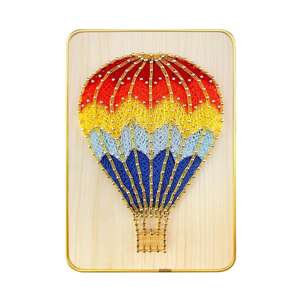 Brain Giggles All Inclusive 3D Diy String Art Kit for Adults And Kids, Arts And Crafts For Kids Ages 8-12, Complete Diy Kit For Girls on Birthday, Eid, Christmas (Hot Air Balloon), 21 x 30cm