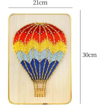 Brain Giggles All Inclusive 3D Diy String Art Kit for Adults And Kids, Arts And Crafts For Kids Ages 8-12, Complete Diy Kit For Girls on Birthday, Eid, Christmas (Hot Air Balloon), 21 x 30cm