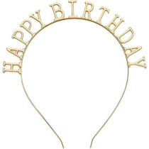 Brain Giggles Happy Birthday Letter Design Headband, Gold