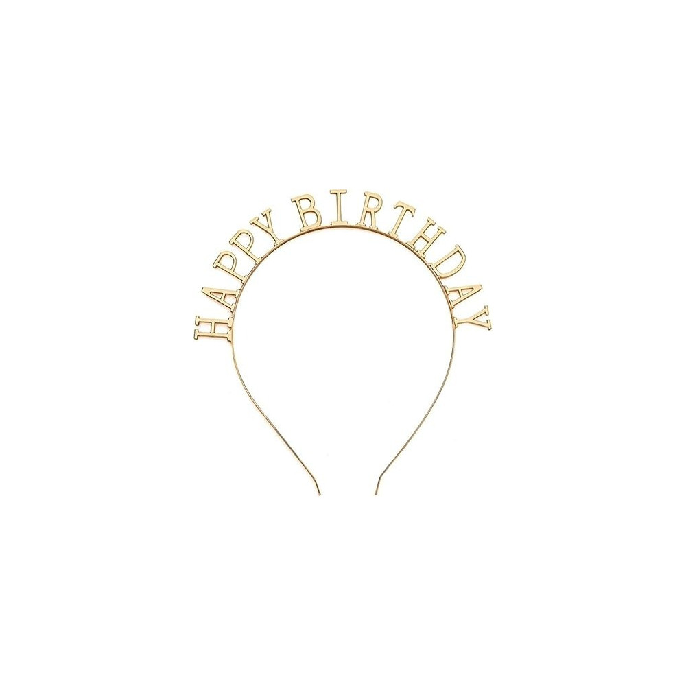 Brain Giggles Happy Birthday Letter Design Headband, Gold
