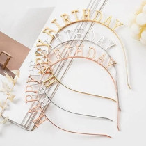 Brain Giggles Happy Birthday Letter Design Headband, Gold