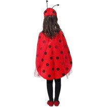 Brain Giggles Ladybug Cape and Cap Kid's Costume For Halloween, Cosplay, Fancy Dress, And World Book Day, Red, Small