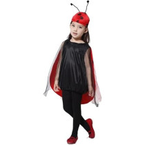Brain Giggles Ladybug Cape and Cap Kid's Costume For Halloween, Cosplay, Fancy Dress, And World Book Day, Red, Medium