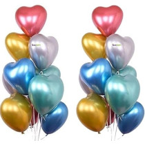 Brain Giggles Multicolor Heart-Shaped 10-Inch Latex Balloons Perfect for Every Occasion, 10 Pieces