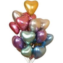 Brain Giggles Multicolor Heart-Shaped 10-Inch Latex Balloons Perfect for Every Occasion, 40 Pieces