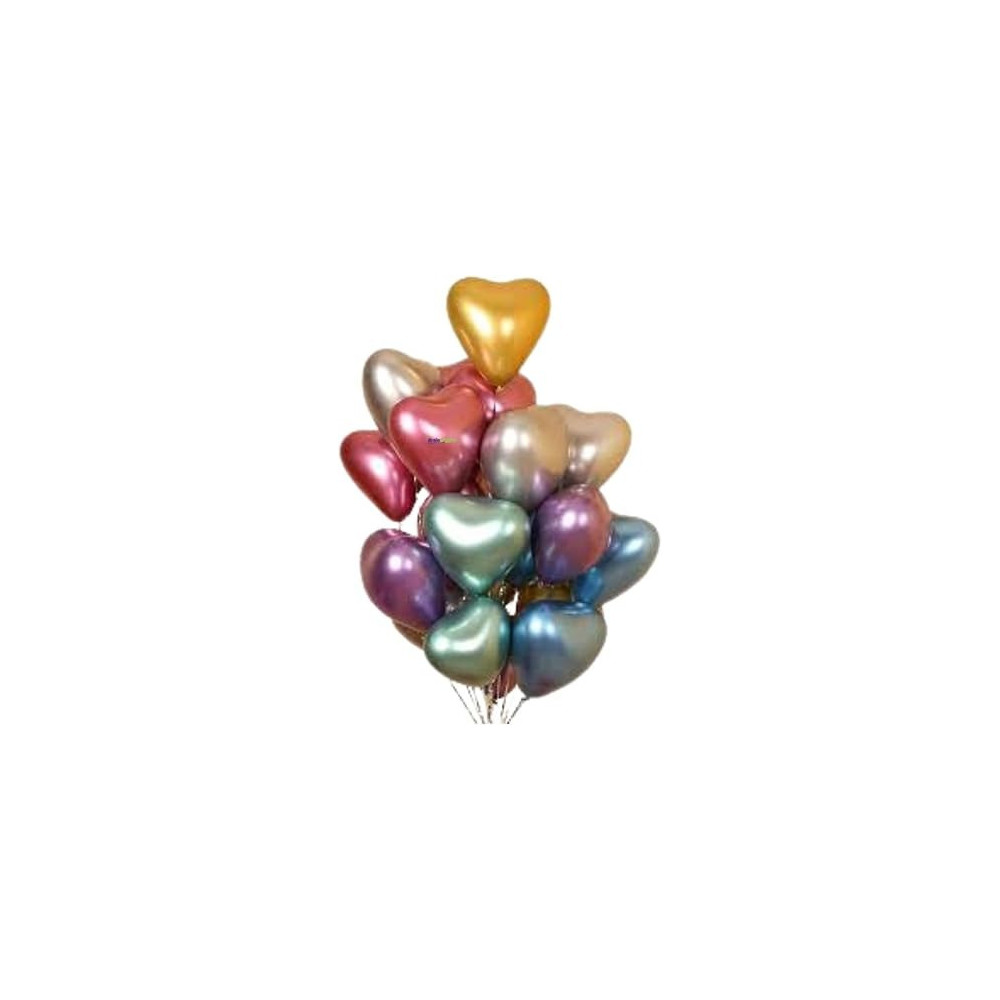 Brain Giggles Multicolor Heart-Shaped 10-Inch Latex Balloons Perfect for Every Occasion, 40 Pieces