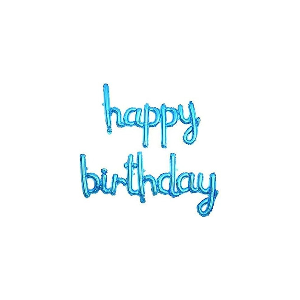 Brain Giggles Happy Birthday Foil Balloon Banner Happy Birthday Banner Decorations, Blue
