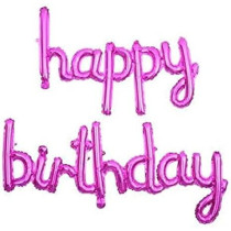 Brain Giggles Happy Birthday Foil Balloon Banner Happy Birthday Banner Decorations, Pink
