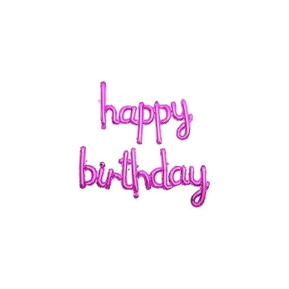 Brain Giggles Happy Birthday Foil Balloon Banner Happy Birthday Banner Decorations, Pink