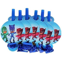 Brain Giggles PJ Mask Disposable Tableware Set 136-Piece Birthday Tableware Pack With Plates, Cups, Straws, Cutlery, Tablecloth And More- Ideal For PJ Mask Theme Birthday Party Decoration For Kids