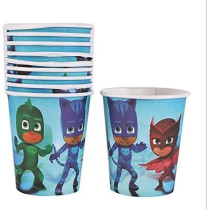 Brain Giggles PJ Mask Disposable Tableware Set 136-Piece Birthday Tableware Pack With Plates, Cups, Straws, Cutlery, Tablecloth And More- Ideal For PJ Mask Theme Birthday Party Decoration For Kids