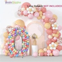 Brain Giggles 65-Inch Silver Number Foil Balloons Helium Mylar Balloons For Birthday, Anniversary And Party Decorations (Number 0)