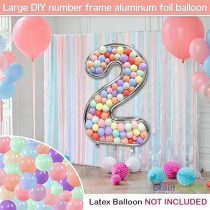 Brain Giggles 65-Inch Silver Number Foil Balloons Helium Mylar Balloons For Birthday, Anniversary And Party Decorations (Number 2)