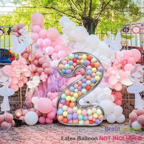 Brain Giggles 65-Inch Silver Number Foil Balloons Helium Mylar Balloons For Birthday, Anniversary And Party Decorations (Number 2)