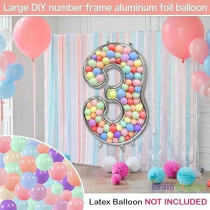 Brain Giggles 65-Inch Silver Number Foil Balloons Helium Mylar Balloons For Birthday, Anniversary And Party Decorations (Number 3)