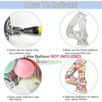 Brain Giggles 65-Inch Silver Number Foil Balloons Helium Mylar Balloons For Birthday, Anniversary And Party Decorations (Number 4)
