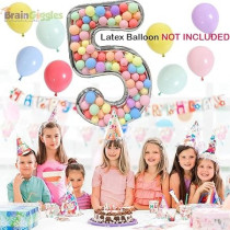 Brain Giggles 65-Inch Silver Number Foil Balloons Helium Mylar Balloons For Birthday, Anniversary And Party Decorations (Number 5)
