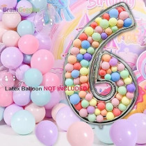 Brain Giggles 65-Inch Silver Number Foil Balloons Helium Mylar Balloons For Birthday, Anniversary And Party Decorations (Number 6)