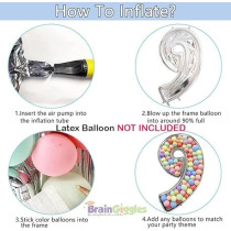 Brain Giggles 65-Inch Silver Number Foil Balloons Helium Mylar Balloons For Birthday, Anniversary And Party Decorations (Number 9)