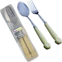 Brain Giggles Kids Cutlery Set with Case Round Edge Stainless Steel Kids Cutlery BPA Free Handles Spoon And Fork Cutlery Set For Lunch Box Paw Engraved Children Tableware With Portable Case (Yellow)