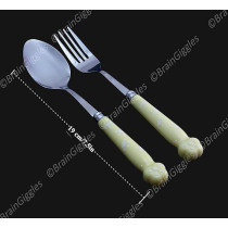 Brain Giggles Kids Cutlery Set with Case Round Edge Stainless Steel Kids Cutlery BPA Free Handles Spoon And Fork Cutlery Set For Lunch Box Paw Engraved Children Tableware With Portable Case (Yellow)