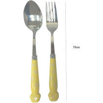 Brain Giggles Kids Cutlery Set with Case Round Edge Stainless Steel Kids Cutlery BPA Free Handles Spoon And Fork Cutlery Set For Lunch Box Paw Engraved Children Tableware With Portable Case (Yellow)