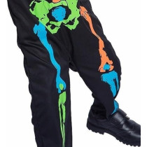Brain Giggles Skeleton Costume For Kids, Spooky Neon Halloween Cosplay Jumpsuit For Boys And Girls, Scary Glow-in-The-Dark Outfit For Trick or Treat, Black, Medium