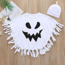 Brain Giggles Ghost Costume For Kids, White Ghost Cloak For Halloween Cosplay Boys And Girls, Medium