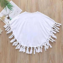 Brain Giggles Ghost Costume For Kids, White Ghost Cloak For Halloween Cosplay Boys And Girls, Medium