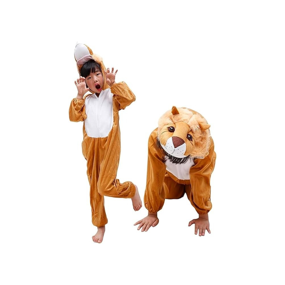 Brain Giggles Lion Costume For Kids 1-6 years Animal Costumes For Kids Lion Jumpsuit Halloween Costume For Kids Lion Costume For Toddler, Brown, Small