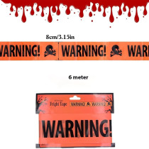 Brain Giggles Halloween Caution Tape, 6M Orange Hazard Warning Tape For Halloween Decorations, Safety Printed Tape For Workplace Danger Areas Halloween Party Decorations