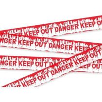 Brain Giggles Halloween Caution Tape, 9M White Hazard Warning Tape For Halloween Decorations, Safety Printed Tape For Workplace Danger Areas Halloween Party Decorations Party