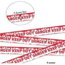 Brain Giggles Halloween Caution Tape, 9M White Hazard Warning Tape For Halloween Decorations, Safety Printed Tape For Workplace Danger Areas Halloween Party Decorations Party