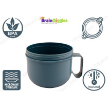 Brain Giggles Insulated Leakproof Bpa Free Stainless Steel Lunch Box With Handle, Foldable Spoon-Fork Combo In Lunch Box For Adults And Kids, 850 Ml Portable Food Jar, Soup Bowl(Blue And Yellow)