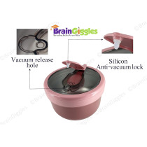 Brain Giggles Insulated Leakproof Bpa Free Stainless Steel Lunch Box With Handle, Foldable Spoon-Fork Combo In Lunch Box For Adults And Kids, 850 Ml Food Jar Portable Food Flask, Soup Bowl (Pink)