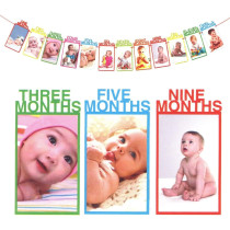 Brain Giggles Brain Giggles 1-12 Month Photo Banner For 1St Birthday Decorations, 1St Birthday Photo Banner (Multi Color)
