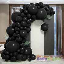 Brain Giggles 50Pcs Metallic Balloon 12Inches Latex Balloon For Party Balloon, Wedding, Graduation, Kids Birthday Party, Christmas, Baby Shower, Party Supplies, Arch Balloon (Black)
