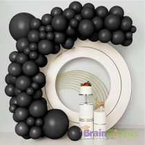 Brain Giggles 50Pcs Metallic Balloon 12Inches Latex Balloon For Party Balloon, Wedding, Graduation, Kids Birthday Party, Christmas, Baby Shower, Party Supplies, Arch Balloon (Black)