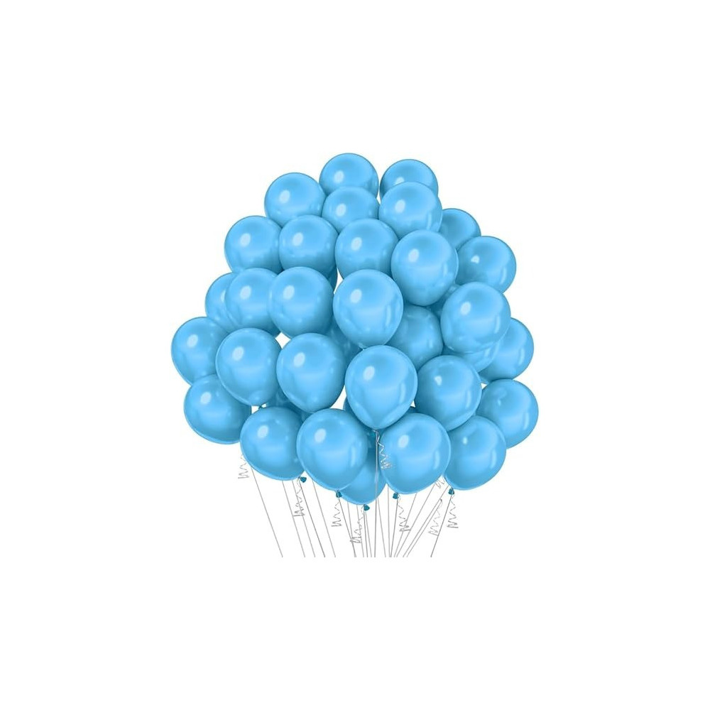 Brain Giggles 50Pcs Metallic Balloon 12Inch Latex Balloon For Party Balloon, Wedding, Graduation, Kids Birthday Party, Christmas, Baby Shower, Party Supplies, Arch Balloon (Blue)