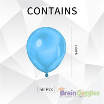 Brain Giggles 50Pcs Metallic Balloon 12Inch Latex Balloon For Party Balloon, Wedding, Graduation, Kids Birthday Party, Christmas, Baby Shower, Party Supplies, Arch Balloon (Blue)