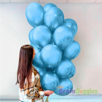 Brain Giggles 50Pcs Metallic Balloon 12Inch Latex Balloon For Party Balloon, Wedding, Graduation, Kids Birthday Party, Christmas, Baby Shower, Party Supplies, Arch Balloon (Blue)