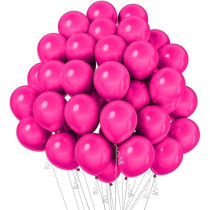 Brain Giggles 50Pcs Metallic Balloon 12 Inches Latex Balloon For Party Balloon, Wedding, Graduation, Kids Birthday Party, Christmas, Baby Shower, Party Supplies, Arch Balloon (Dark Pink)