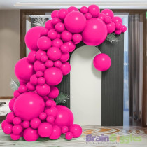 Brain Giggles 50Pcs Metallic Balloon 12 Inches Latex Balloon For Party Balloon, Wedding, Graduation, Kids Birthday Party, Christmas, Baby Shower, Party Supplies, Arch Balloon (Dark Pink)