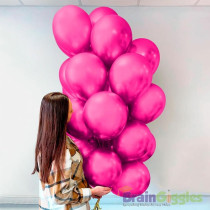 Brain Giggles 50Pcs Metallic Balloon 12 Inches Latex Balloon For Party Balloon, Wedding, Graduation, Kids Birthday Party, Christmas, Baby Shower, Party Supplies, Arch Balloon (Dark Pink)